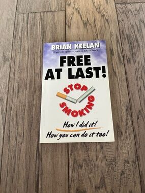 Free At Last! Stop Smoking Paperback Book - White, Purple, Red